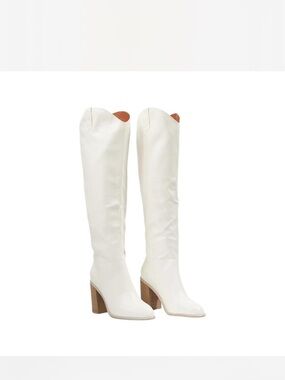 Altar'd State White Over-the-Knee Block Heel Boots
